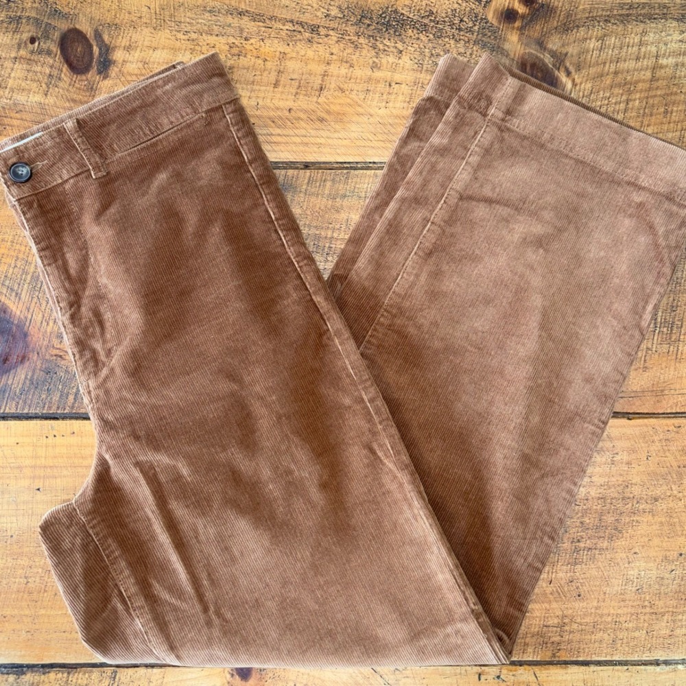 Everlane Womens Brown Wide Leg Corduroy Casual Pants Retro Size 8